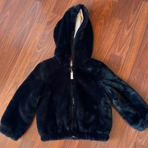 Black fur coat